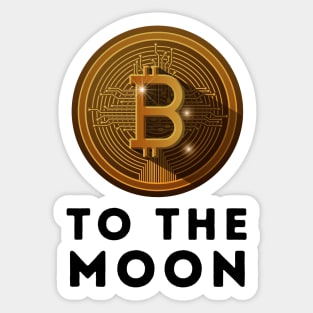 Bitcoin to the Moon Sticker